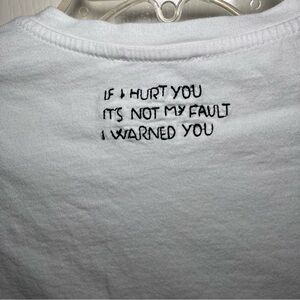 Zara White Tee with Black Embroidered Detail